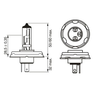 BOSCH ŻARÓWKA R2 45/40W 12V P45T - 1 SZTUKA
