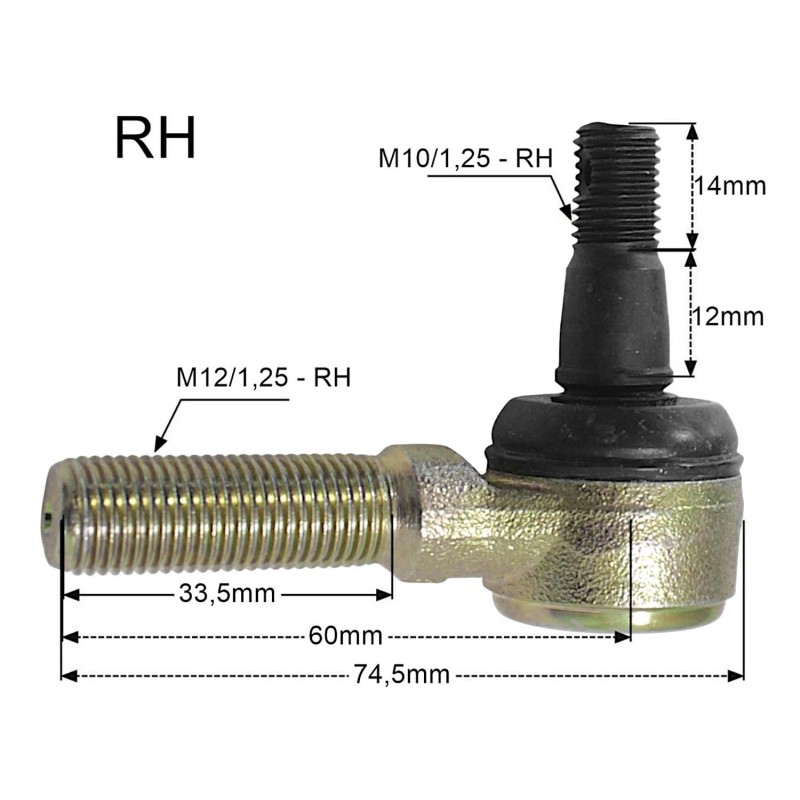 PROMX KOŃCÓWKA DRĄŻKA KIEROWNICZEGO PRAWA SUZUKI LTR 450 \'06-\'11, LTZ 400 \'09-\'13, YAMAHA YFM 700R RAPTOR \'06-\'24, YFZ450R
