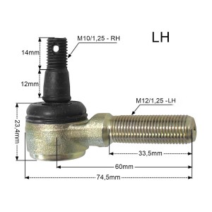 PROMX KOŃCÓWKA DRĄŻKA KIEROWNICZEGO LEWA SUZUKI LTR 450 \'06-\'11, LTZ 400 \'09-\'13, YAMAHA YFM 700R RAPTOR \'06-\'24, YFZ450R/