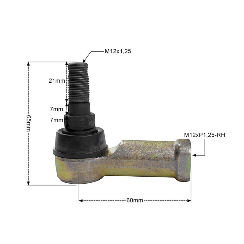 PROMX KOŃCÓWKA DRĄŻKA KIEROWNICZEGO PRAWA CAN-AM OUTLANDER/RENEGADE 400/500/800, KAWASAKI KVF 360 PRAIRIE \'03-\'13
