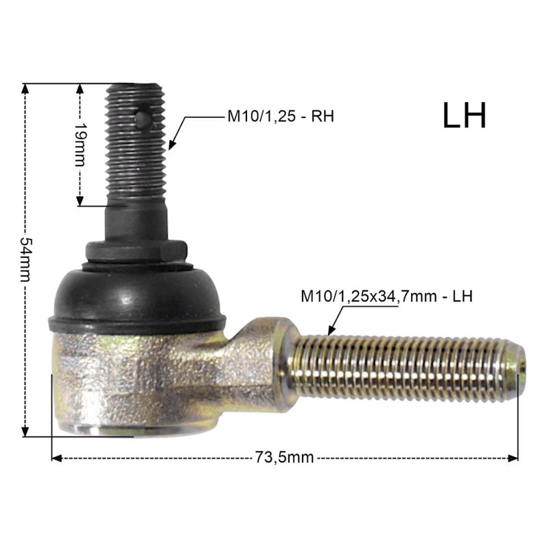 PROMX KOŃCÓWKA DRĄŻKA KIEROWNICZEGO LEWA KAWASAKI KSF250 MOJAVE \'87-\'04, KVF300/400 PRAIRIE \'99-\'00, SUZUKI LTA500F VINSON \