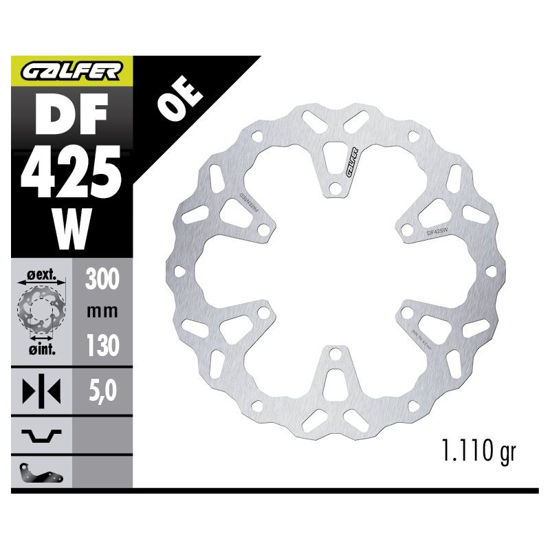 GALFER TARCZA HAMULCOWA PRZÓD KAWASAKI KLE 500 \'26- (WAVE FIXED) (300X130X5MM)
