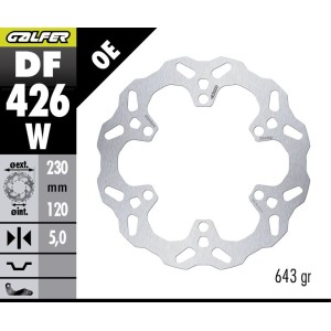 GALFER TARCZA HAMULCOWA TYŁ KAWASAKI KLE 500 \'26- (WAVE FIXED) (230X120X5MM)