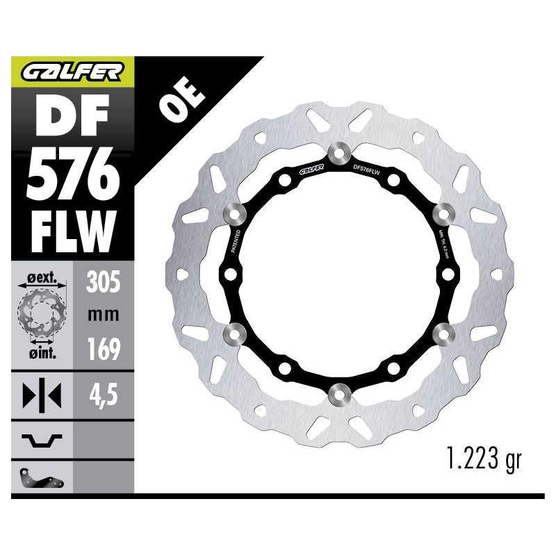 GALFER TARCZA HAMULCOWA PRZÓD VOGE 900DSX \'24- (305X169X4,5) (WAVE FLOATING)