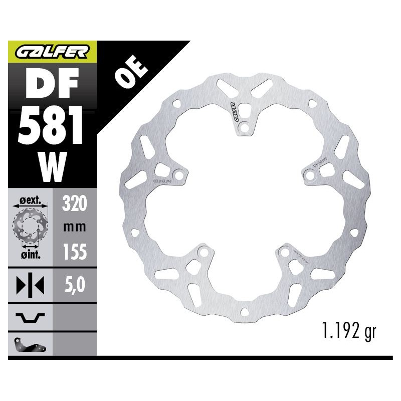 GALFER TARCZA HAMULCOWA PRZÓD KTM 390 ADVENTURE X \'25- (WAVE FIXED) (320X155X5MM)
