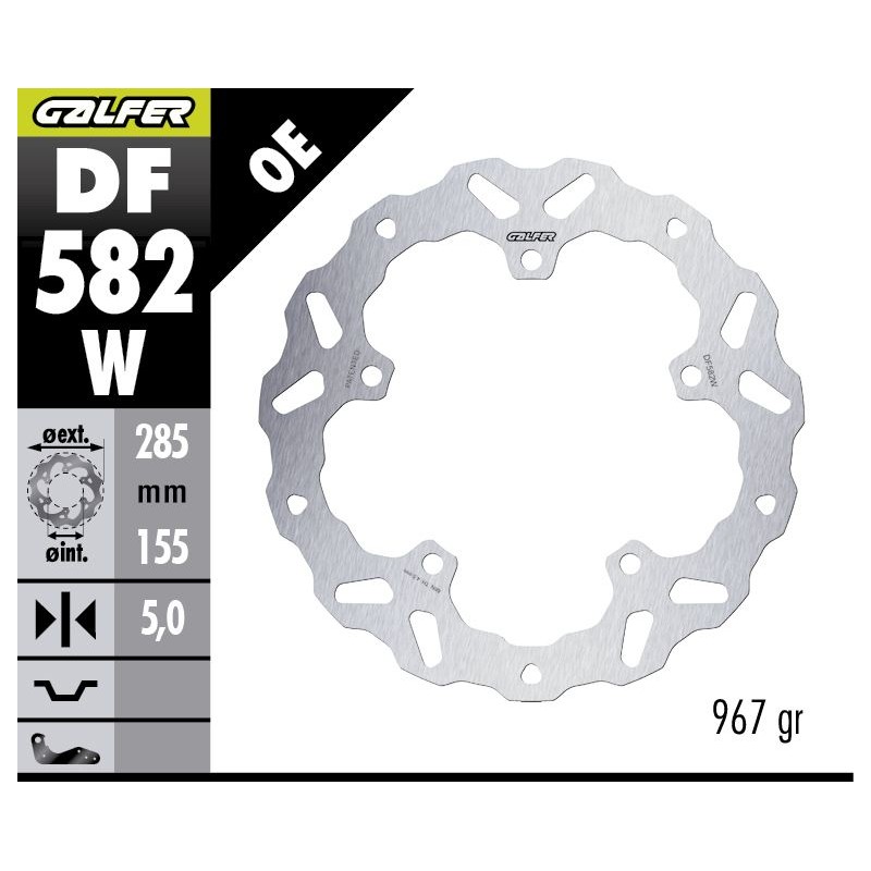 GALFER TARCZA HAMULCOWA PRZÓD KTM 390 ENDURO R \'25- (WAVE FIXED) (285X155X5MM)
