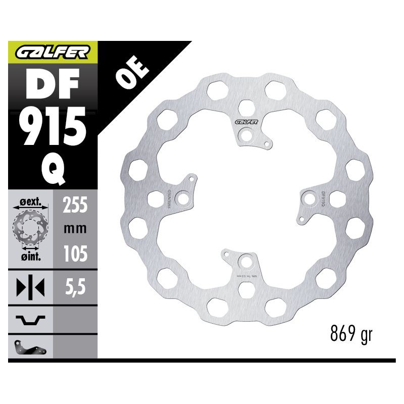 GALFER TARCZA HAMULCOWA TYŁ TRIUMPH BONNEVILLE \'04-\'25; SCRAMBLER \'04-\'24; TIGER 800 \'11-\'20; TIGER 850 \'24-\'25; TIGER 1