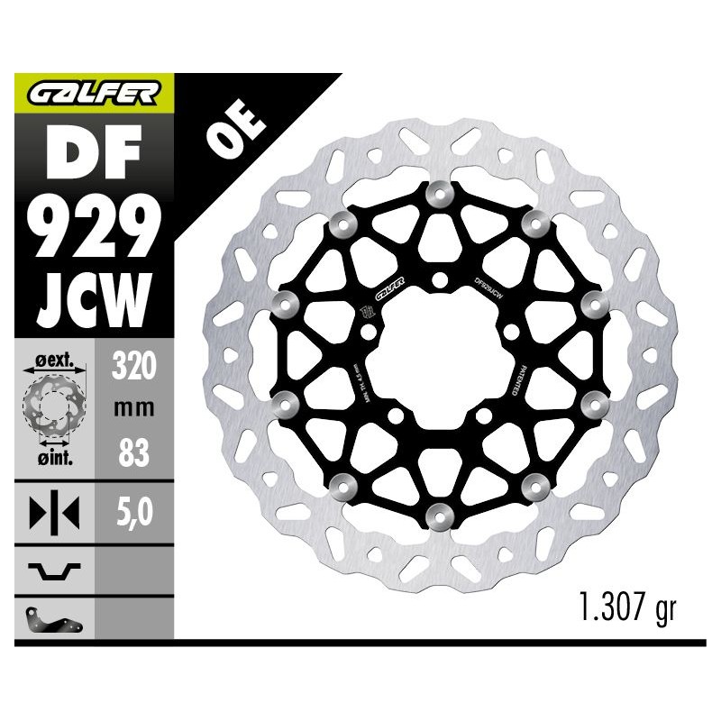 GALFER TARCZA HAMULCOWA PRZÓD TRIUMPH TIGER 850 \'24; TIGER 900 \'20-\'24; TIGER 1200 \'20-\'24; SPEED TRIPLE 1050/1200 \'18-\'2