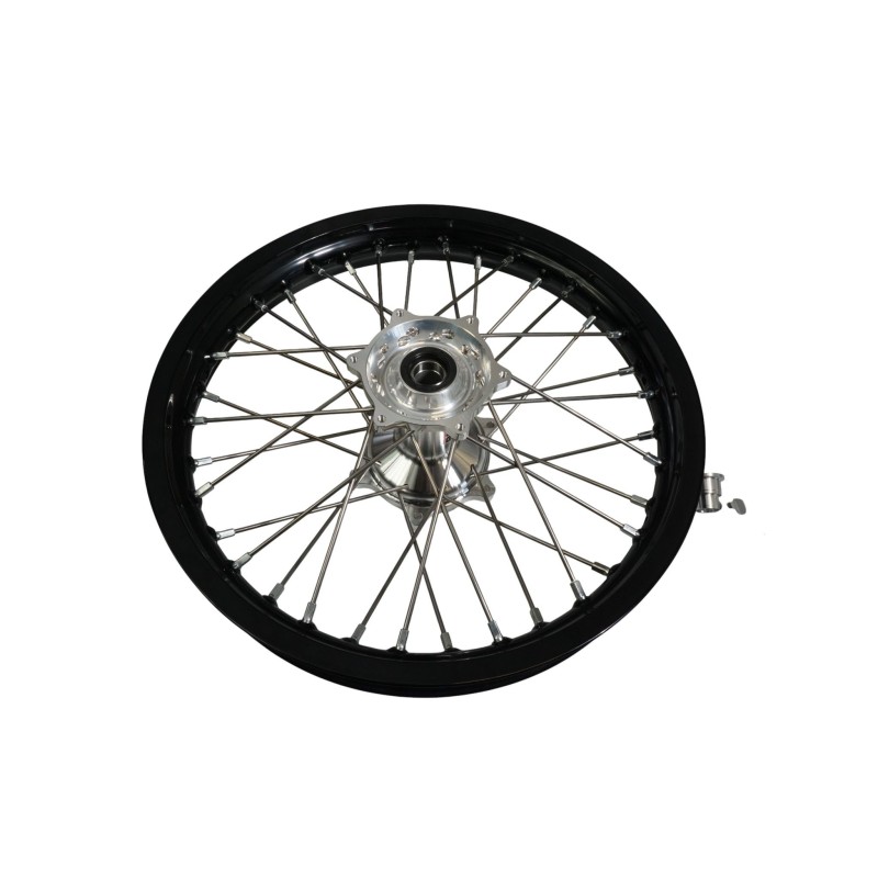 REX WHEELS KOMPLETNE KOŁO TYLNE REX 18 CALI 18 X 2,15 - Czarna Felga / Srebrna Piasta / Srebrne Szprychy
