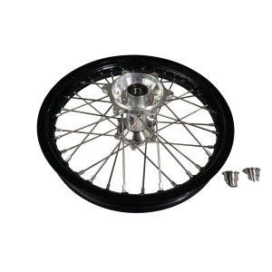 REX WHEELS KOMPLETNE KOŁO TYLNE REX 18 CALI 18 X 2,15 - Czarna Felga / Srebrna Piasta / Srebrne Szprychy