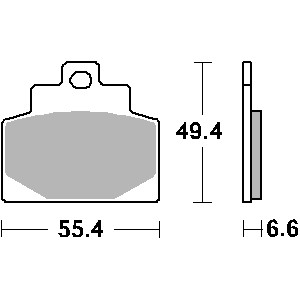 SBS PROMOCJA KLOCKI HAMULCOWE KH681 STREET CERAMIC PIAGGIO VESPA MP3 300 '14-'19, MP3 500 '14-'15 KOLOR CZARNY PRZÓD