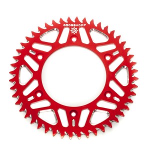 GROSSKOPF WYPRZEDAŻ ZĘBATKA TYLNA ALUMINIOWA T7075 (ERGAL) KOLOR CZERWONY 289 48 (28948) HONDA CR/CRF '83-'25, BETA RR '13-