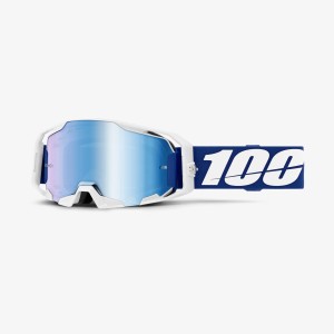 100 PROCENT GOGLE ARMATIC BLUE - MIRROR BLUE LENS - KOLOR BIAŁY/NIEBIESKI SZYBA NIEBIESKIE LUSTRO