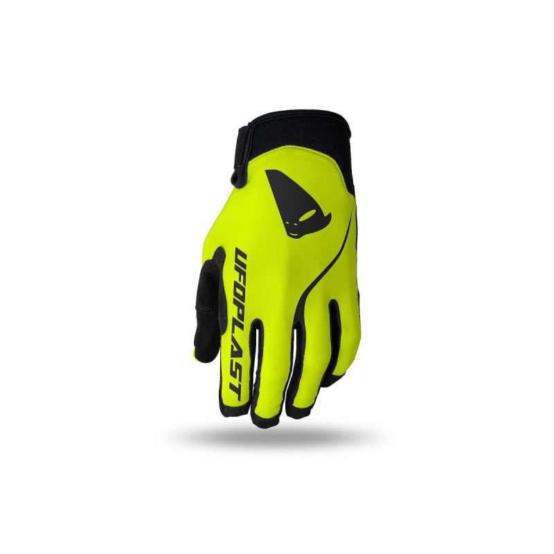Rękawice motocross UFO 2025/09 Skyline Kids czarno-żółte fluo rozmiar XS - kolekcja 2025