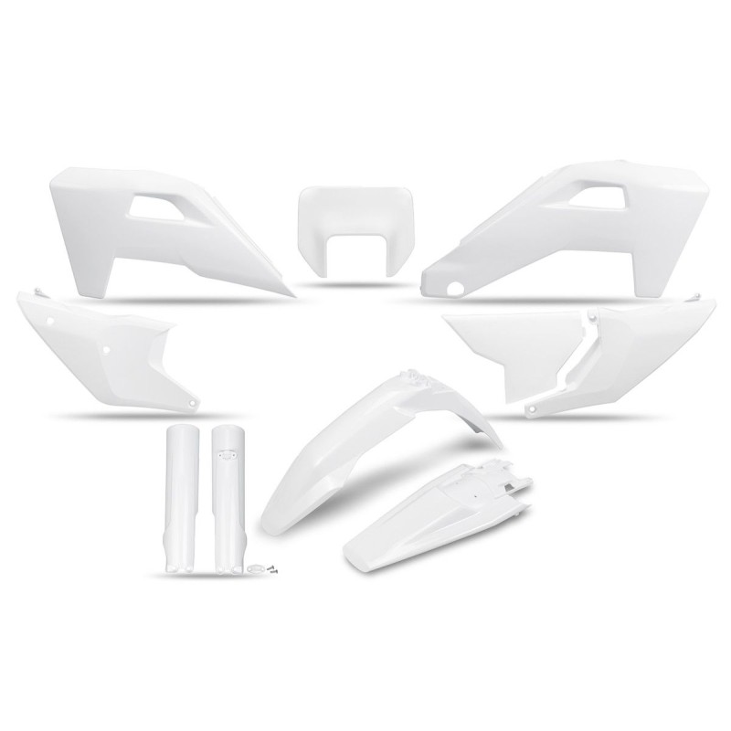 Komplet plastików UFO 2025/11 z osłonami teleskopów Husqvarna FE 250 / 350 / 450 / 501 '25-'26