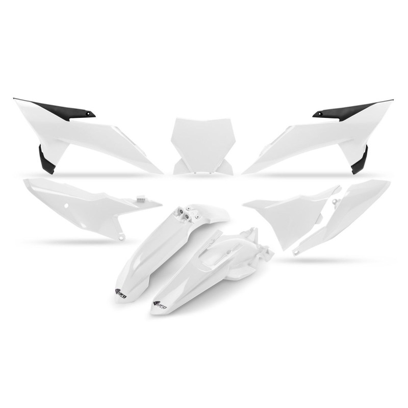 UFO 2025/11 KOMPLET PLASTIKÓW Z OSŁONĄ LAMPY KTM SX 85 '25-'26 KOLOR BIAŁY