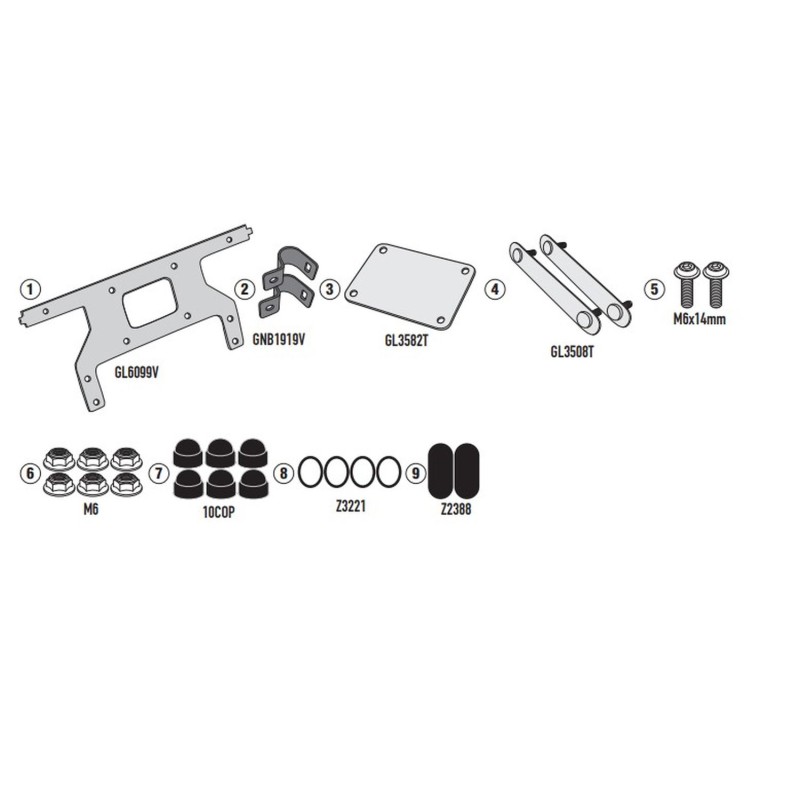KAPPA 2026/06 MOCOWANIE SKRZYNKI NARZĘDZIOWEJ KS250 DO STELAZY KLOS2145CAM YAMAHA TENERE 700 \'19-\'24,