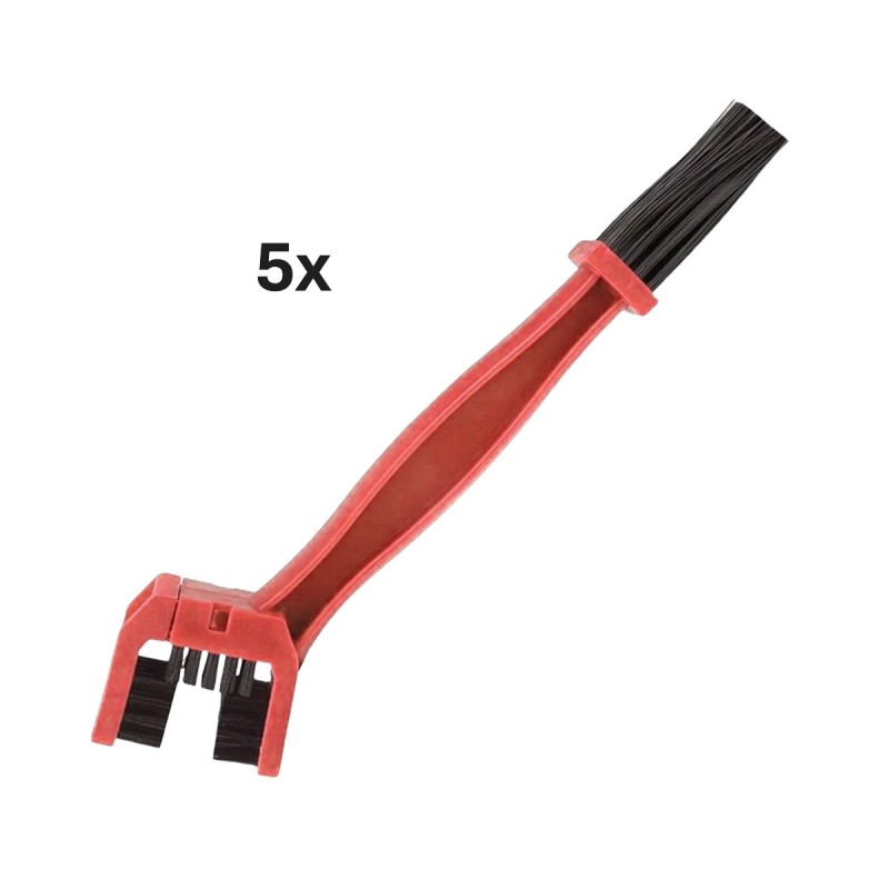 BIKETEC ZESTAW 5 SZT. SZCZOTKI DO CZYSZCZENIA ŁAŃCUCHA 25,6CM X 6CM X 3,2CM KOLOR CZERWONY
