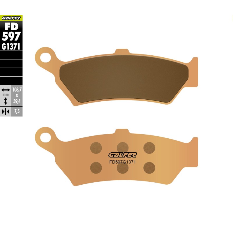 GALFER KLOCKI HAMULCOWE KH781 SPIEK METALICZNY (ZŁOTE) SINTER STREET BMW R1300GS \'23-\'26 TYŁ