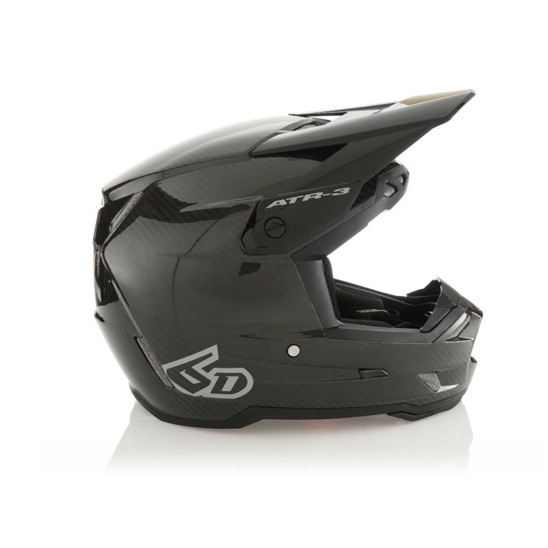 6D HELMETS KASK CROSS/ENDURO ATR-3 SOLID GLOSS BLACK KOLOR CZARNY/SZARY ROZMIAR S