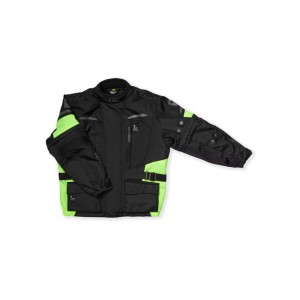 MODEKA KURTKA TEKSTYLNA DŁUGA TAREX II KIDS (DZIĘCIĘCA/JUNIOR) KOLOR CZARNY/NEONOWY (ZIELONY FLUO) ROZMIAR 164