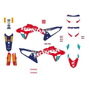 BLACKBIRD KOMPLET NAKLEJEK (OKLEIN) HONDA CRF 250R \'25; CRF 450R \'25-\'26 REPLICA TEAM HRC 25 HONDA