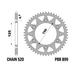 PBR 13/07 ZĘBATKA TYLNA 899 50 C-LIGHT (ŁAŃC. 520) (MADE IN ITALY)