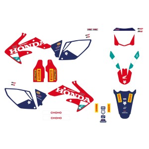 BLACKBIRD KOMPLET NAKLEJEK (OKLEIN) HONDA CRF 250R \'04-\'09, CRF 250X \'04-\'21 REPLICA TEAM HRC 25 HONDA