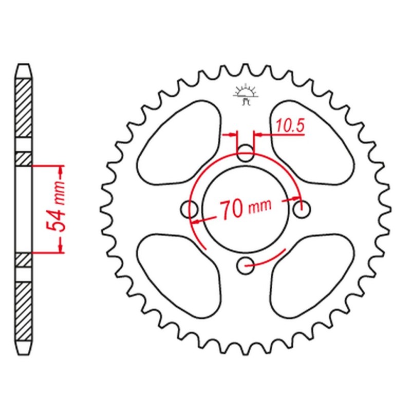 JT ZĘBATKA TYLNA 4304 42 HONDA CBR 125 \'04-\'10 (430442JTZBK) (ŁAŃC. 428) (JC34/39) KOLOR CZARNY - WYCOFANA Z OFERTY