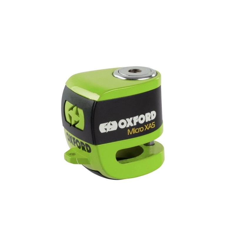 OXFORD PROMOCJA BLOKADA TARCZY HAMULCOWEJ ALARMEM MICRO XA5 KOLOR ZIELONYY FLUO (PIN 5.5MM)