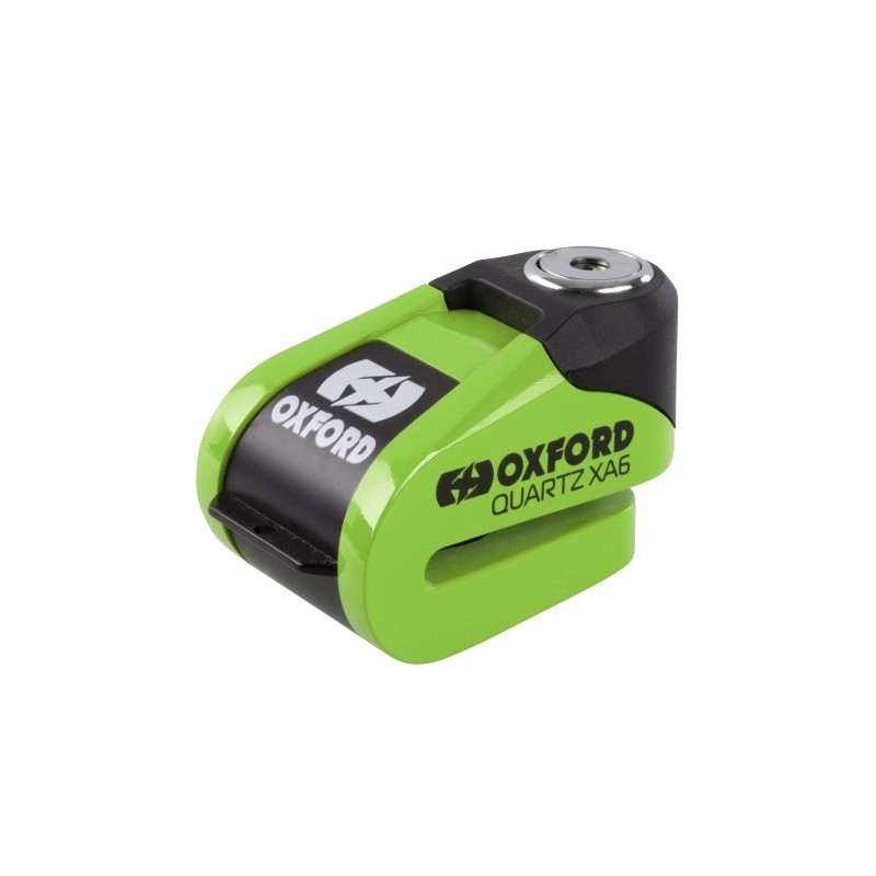 OXFORD PROMOCJA BLOKADA TARCZY HAMULCOWEJ ALARMEM QUARTZ XA6 KOLOR ZIELONY FLUO (PIN 6MM)