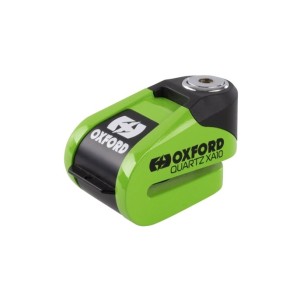 OXFORD PROMOCJA BLOKADA TARCZY HAMULCOWEJ Z ALARMEM MODEL QUARTZ XA10, TRZPIEŃ 10MM, KOLOR ZIELONY FLUO