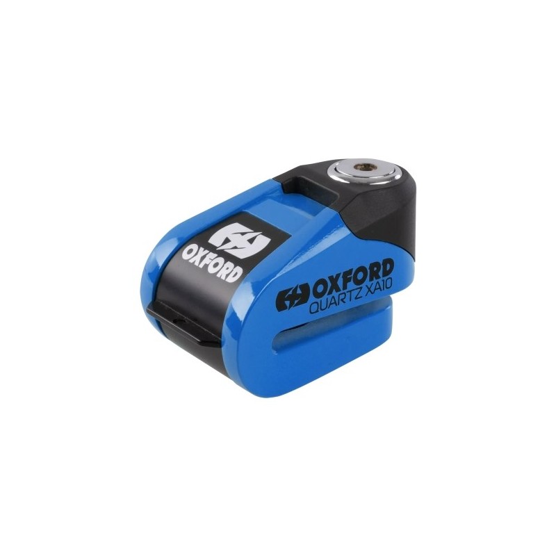 OXFORD PROMOCJA BLOKADA TARCZY HAMULCOWEJ Z ALARMEM MODEL QUARTZ XA10, TRZPIEŃ 10MM, KOLOR NIEBIESKI