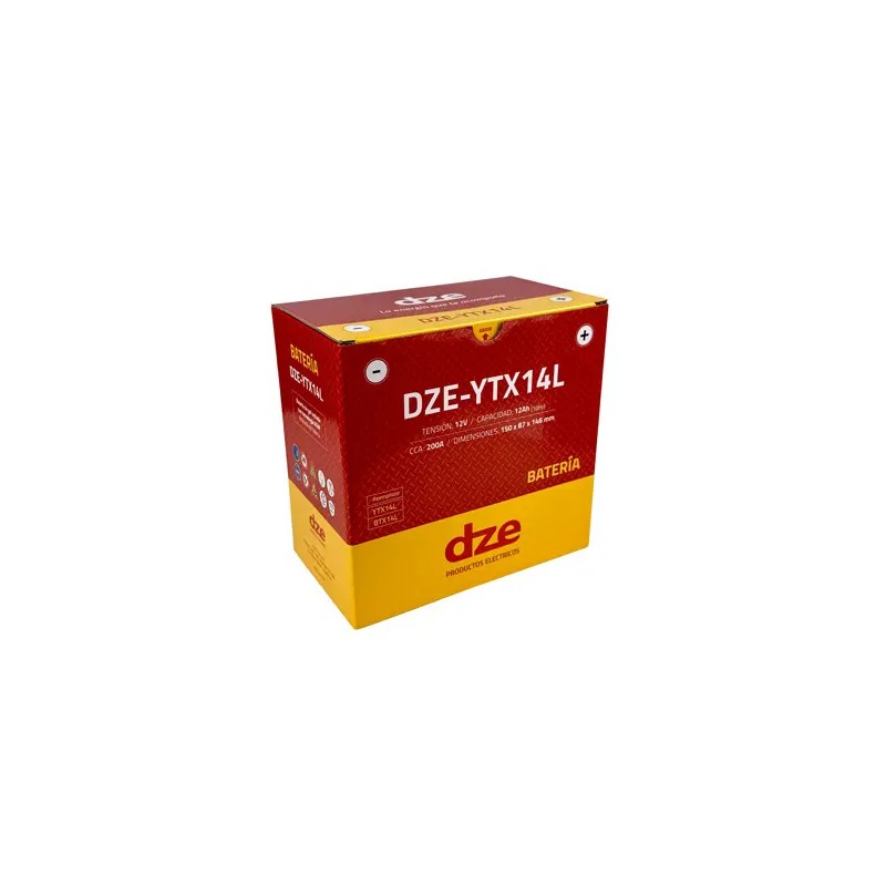 DZE AKUMULATOR ŻELOWY YTX14L 12V 12AH 200A 150X87X146 BEZOBSŁUGOWY - ZALANY (12)