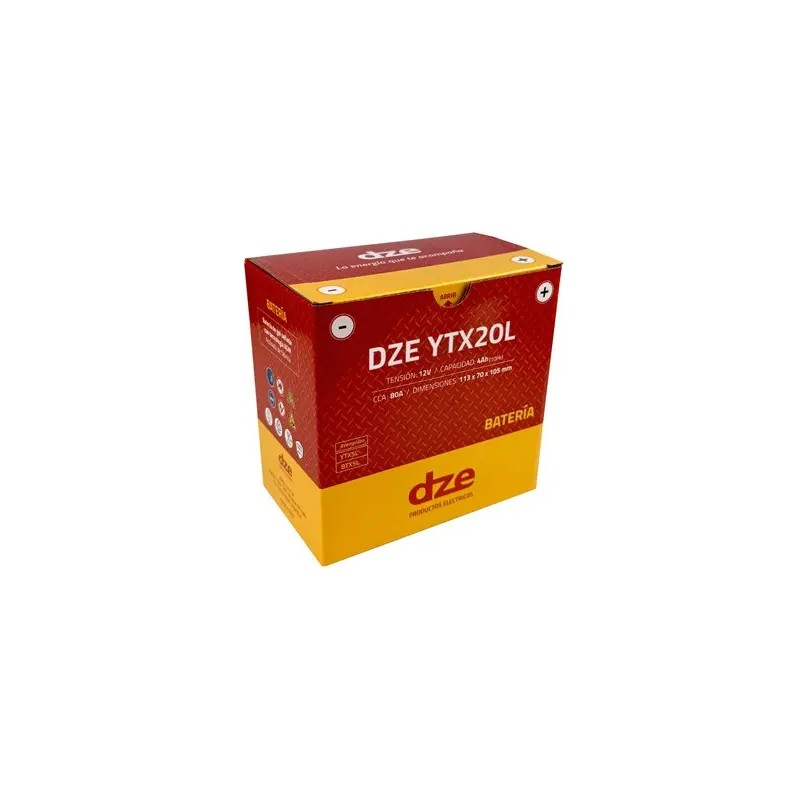 DZE AKUMULATOR ŻELOWY YTX20L 12V 20AH 310A 175X87X155 BEZOBSŁUGOWY - ZALANY (12)