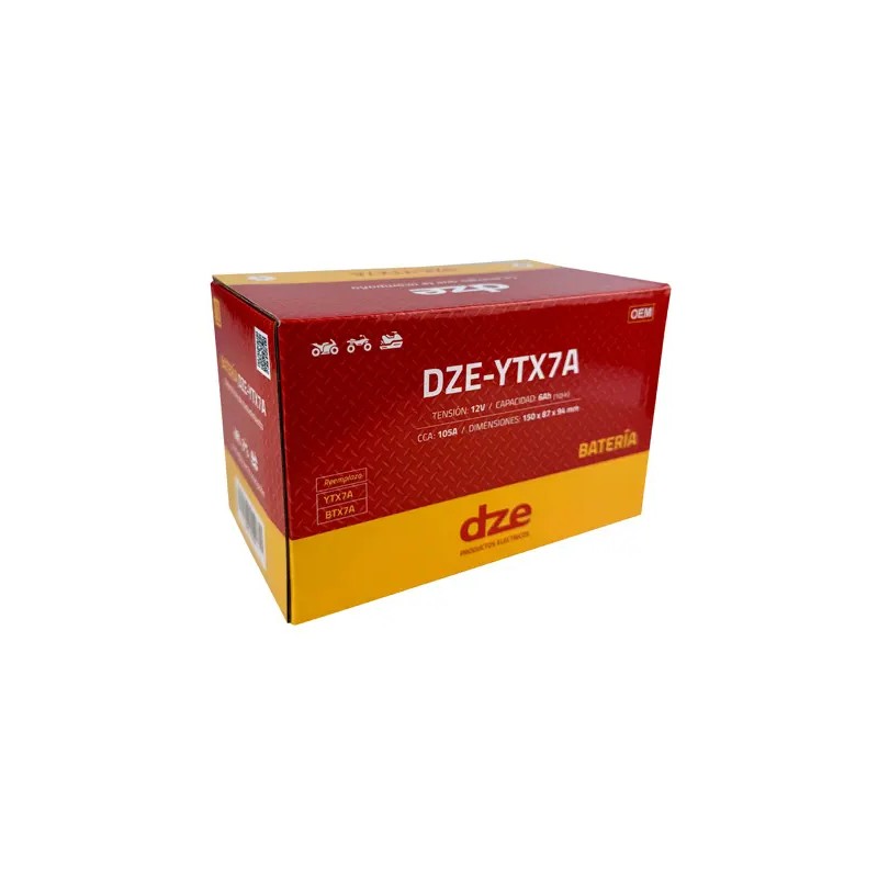DZE AKUMULATOR ŻELOWY YTX7A 12V 6AH 105A 150X87X94 BEZOBSŁUGOWY - ZALANY (12)