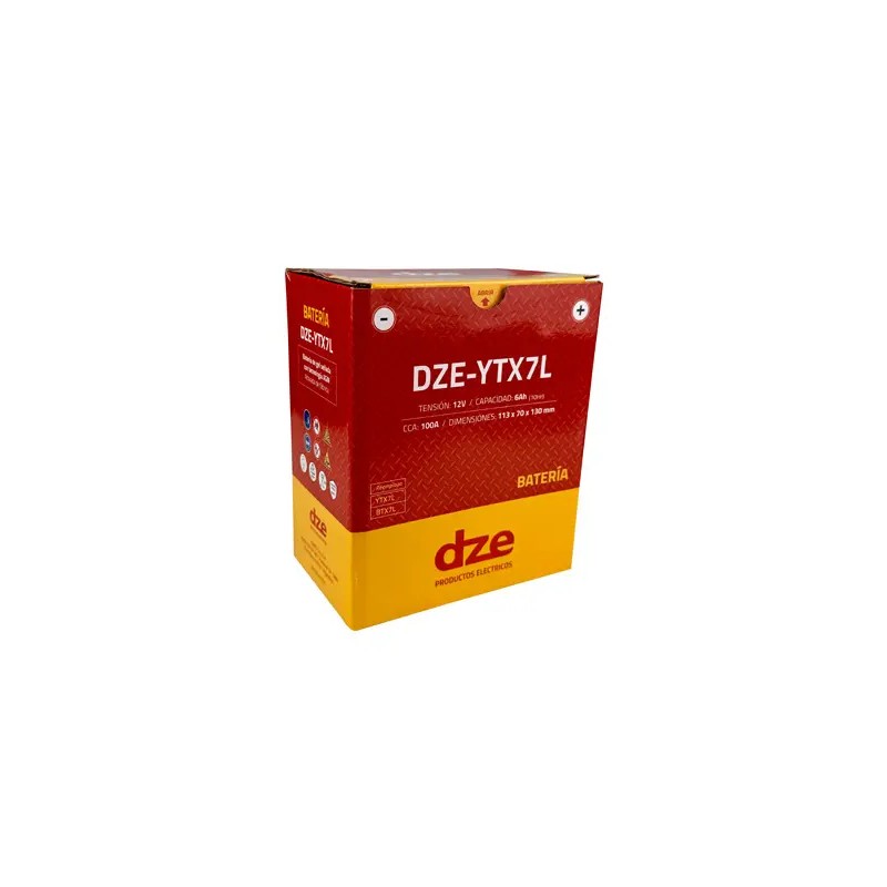 DZE AKUMULATOR ŻELOWY YTX7L 12V 6AH 100A 113X70X130 BEZOBSŁUGOWY - ZALANY (12)
