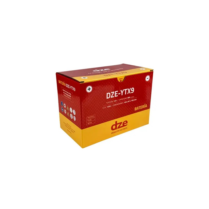 DZE AKUMULATOR ŻELOWY YTX9 12V 9AH 135A 150X87X105 BEZOBSŁUGOWY - ZALANY (12)