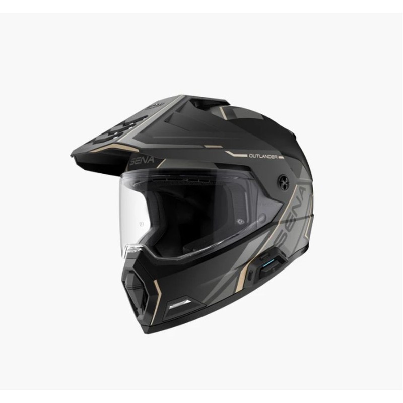SENA 2026/07 KASK OUTLANDER DUAL SPORT FIBERGLASS Z INTERKOMEM MESH 3.0 DO 2000M ROZMIAR S KOLOR CZARNY MATT ( ECE R22.06 ) (EL)