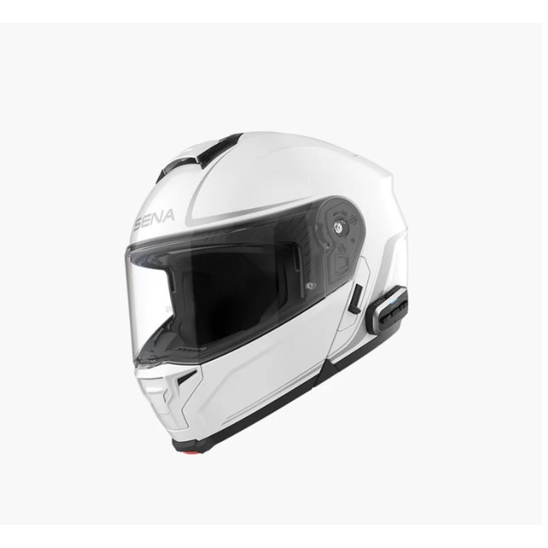 SENA 2026/07 KASK OUTRUSH 2 SZCZĘKOWY Z INTERKOMEM MESH 3.0 DO 1200M ROZMIAR M KOLOR BIAŁY ( ECE R22.06 ) (EL)