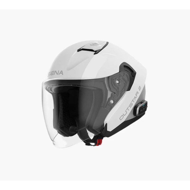 SENA 2026/07 KASK OUTSTAR 2 OTWARTY JET Z INTERKOMEM MESH 3.0 DO 1200M ROZMIAR M KOLOR BIAŁY ( ECE R22.06 ) (EL)