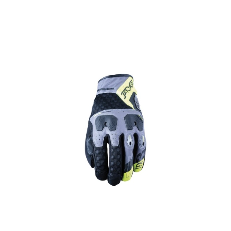 FIVE GLOVES RĘKAWICE SKÓRZANO-TEKSTYLNE TFX3 AIRFLOW KOLOR CZARNY/ŻÓŁTY FLUO ROZMIAR 9 (M)