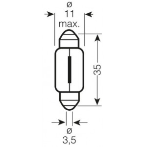 OSRAM ŻARÓWKA 5W 12V SV8.5-8 C5W