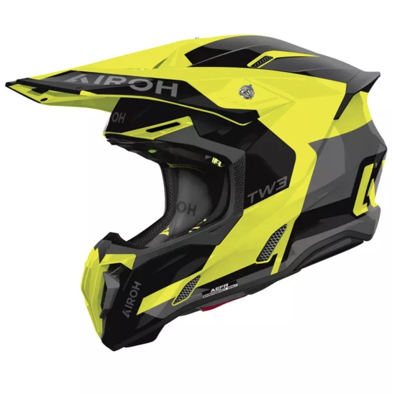 AIROH KASK CROSS / ENDURO / ATV / QUAD TWIST 3 FANCY YELLOW GLOSS KOLOR CZARNY/SZARY/ŻÓŁTY FLUO ROZMIAR L