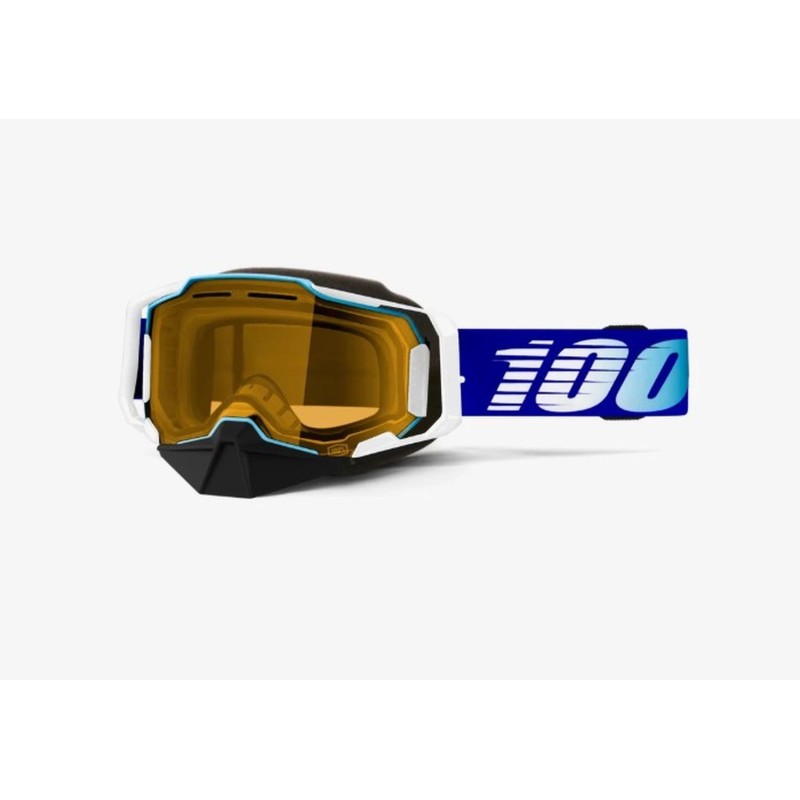 100 PROCENT GOGLE SNOWMOBILE DUAL PANE VENTED BLUE - YELLOW LENS KOLOR NIEBIESKI SZYBKA ŻÓŁTA