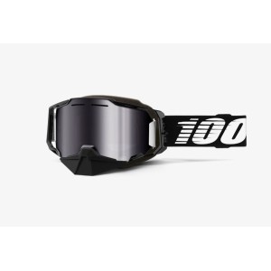 100 PROCENT GOGLE SNOWMOBILE DUAL PANE VENTED BLACK - SILVER FLASH MIRROR LENS KOLOR CZARNY SZYBKA SREBRNE LUSTRO