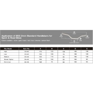 Kierownica aluminiowa street 22,2mm niska kolor srebrny