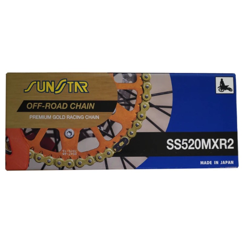 Łańcuch napędowy SUNSTAR 520MXR2-114G do motocrossu 500ccm, kolor złoty
