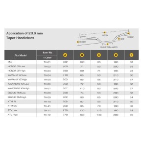 Kierownica motocyklowa ACCEL 28,6mm KTM czarna 802mm 87mm