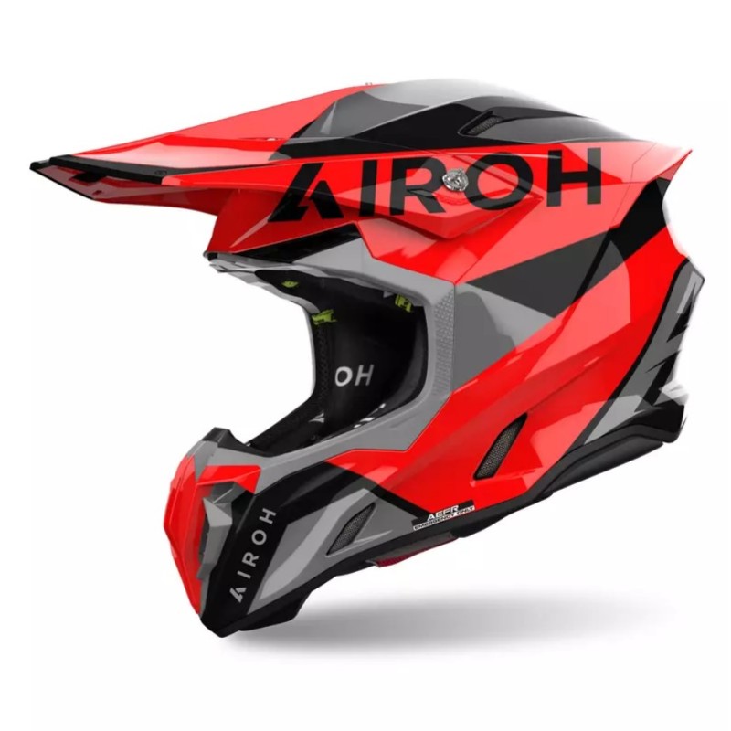AIROH PROMOCJA KASK CROSS / ENDURO / ATV / QUAD TWIST 3 KING RED GLOSS KOLOR CZARNY/SZARY/CZERWONY ROZMIAR S